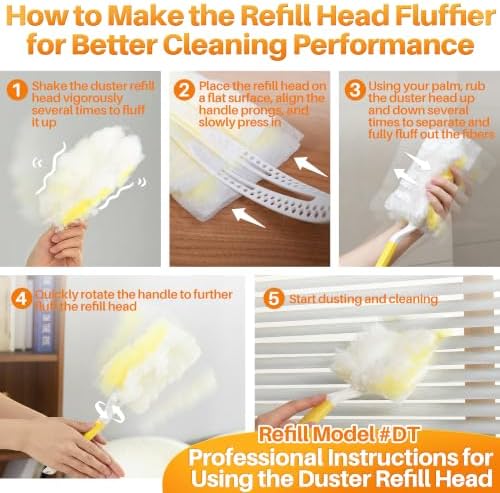 JOYMOOP Disposable Electrostatic Duster for Cleaning, with 2 Handles & 48 Ct Yellow Heavy Duty Refills for Swiffer Feather Duster, Household Cleaning Tool for Electronics, Dusting Furniture, Blinds - Image 4