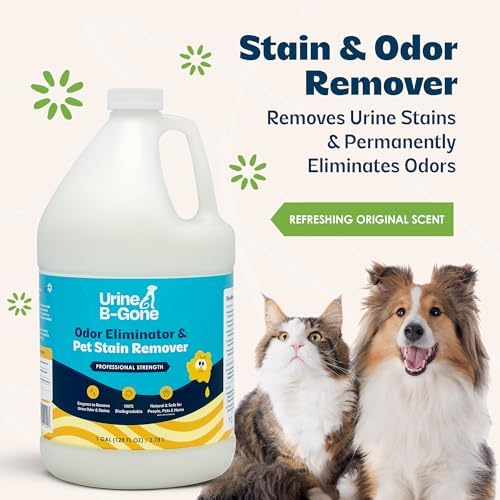 Urine B-Gone, Professional Enzyme Odor Eliminator & Pet Stain Remover, Human, Cat & Dog Urine Cleaner, Effective on Laundry, Carpets & More, Original Scent, 1 Gallon (Pack of 2) - Image 3