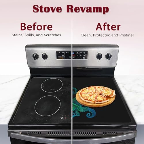 Green Octopus Electric Stove Top Cover Protector,Glass Flat Top Stove Mat,Heat-Resistant Oven Induction Cooktop Mat for Ceramic Countertop Mats Dish Drying Mat - Image 4