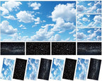 Wiooffen 8 Pcs Fluorescent Light Covers for Classroom Ceiling Light 4 x 2 Ft Magnetic Lights Cover Filters Easy Install for School Office Home Hospitals Drop Ceiling Supplies (Cloud and Starry Night) by Wiooffen