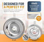 Electric Stove Drip Pans Set of 4 (2 x 6-Inch & 2 x 8-Inch) Stove Drip Pans for Electric Stove for Whirlpool, Maytag, KitchenAid & More - Compatible with W10196405 & W10196406 Stove Burner Drip Pan - Image 2