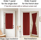 Vatge Christmas Red French Door Curtains - Festive Holiday Door Decor for Door Window, 1 Panel, W25 x L72, Red - Image 4