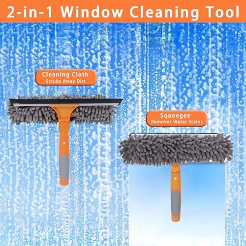 13 FT Gutter Cleaning Tools with 10-Section Extension Pole, Gutter Cleaning Brush, Silicone Squeegee & Window Washer for Gutters, High Windows, Glass & Cars - Image 5