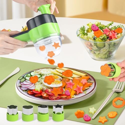 Electric Vegetable Slicer Set Vegetable Cutter 4 in 1 Portable, Rechargeable, Wireless Food Processor & Chopper Machine Mixer Food Slice for Home Kitchen Garlic Pepper Chili Onion Celery Ginger Meat - Image 3