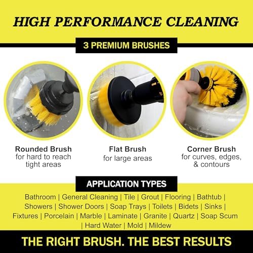 Drillbrush Drill Brush Attachment Set for Bathroom, Tile & Grout Cleaning - Image 3