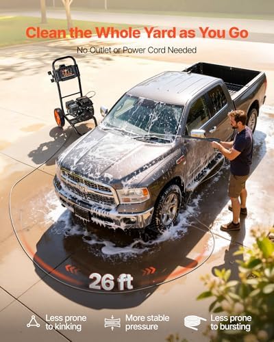 VEVOR Gas Pressure Washer 2900 PSI and 1.85 Max GPM, Upgrade Aluminum Pump with Spray Gun and Wand, 4 Nozzle Set, Gas Powered Pressure Washer for Cars, Fences, Driveways, Homes, Patios, Furniture - Image 5