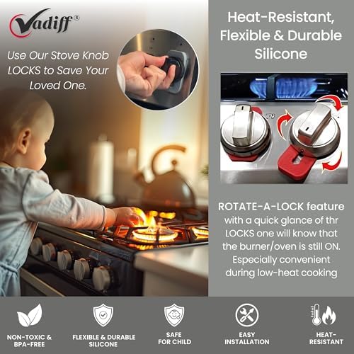Mom's Choice Award Stove Knob Locks | 5-Pack Silicone Child Safety Lock Set - Image 6