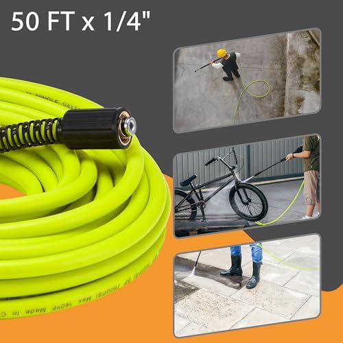 M MINGLE Pressure Washer Hose 50 FT x 1/4", M22 14mm Fittings, 3600 PSI - Image 3