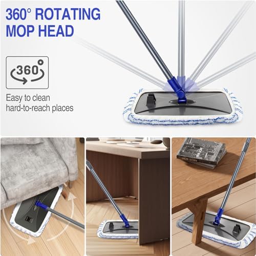 Microfiber Mops for Floor Cleaning,Hardwood Floor Mop with 5 Reusable Pads - Image 4