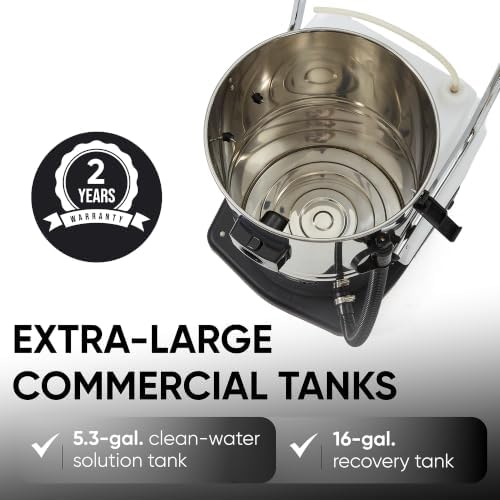 Dapper Supply Commercial 4-in-1 Wet/Dry Vacuum & Carpet Extractor, Carpet & Upholstery Cleaner, 116 PSI, 5.3 Gal. Solution Tank, 16 Gal. Recovery Tank, 2-Year Warranty - Image 6
