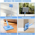 CALBEAU Baseboard Cleaner Tool with Handle, Wall Cleaner Mop, Blue - Image 4