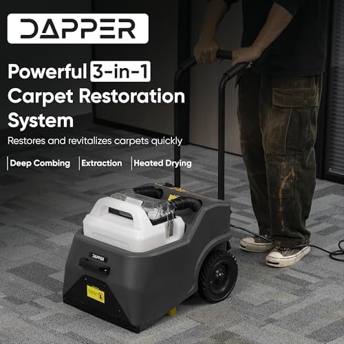 Dapper 3-in-1 Carpet Restoration Machine with Deep Combing, High-Power Extraction and 160°F Heated Drying — Ideal for Hotels, Offices, Schools & Commercial Carpet Care - Image 2