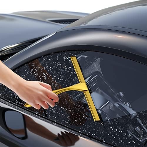 Shower Squeegee Set, 14-Inch Stainless Steel Squeegee, All-Purpose Squeegee for Bathroom, Shower Doors, Mirrors, Tiles, and Car Windows - 100% Streak Free, Includes Shower Door Hook and Adhesive Hook - Image 7