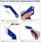 Blulu 11 Pcs Grout Float Set, Rubber Float, 6 Sponges, Angled Saw, Blue - Image 3