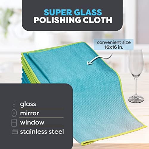 SCRUBIT Microfiber Cloths for Glass [8 Pack] – Lint Free Window Cleaning Cloth for Mirrors, Eyeglasses, Windows, Shower Glass Doors – Reusable and Washable Polishing Towels - 16” x 16” - Image 6