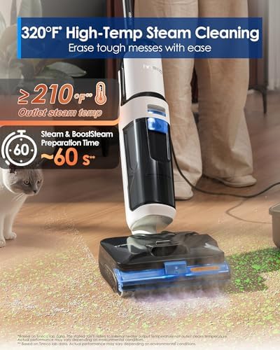 Tineco Corded 3-in-1 Wet Dry Vacuum Mop with Steam Function, Floor ONE S6 Stretch Steam BoostSteam, 320℉ High-Temp Steam Cleaning, 180° Lay-Flat, Anti-Tangle Design, One-Touch Self-Cleaning - Image 3