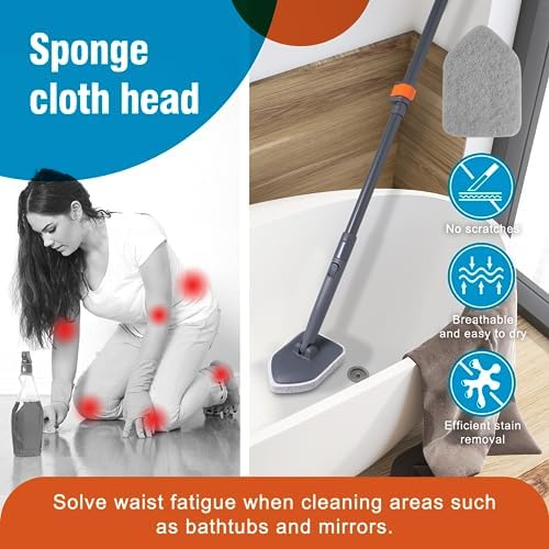 CLEANHOME Tub Tile Scrubber Brush for Cleaning Shower Tile Floor,Bathtub - Image 2
