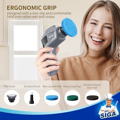 MR.SIGA Electric Spin Scrubber for Kitchen and Bathroom Cleaning - Image 6