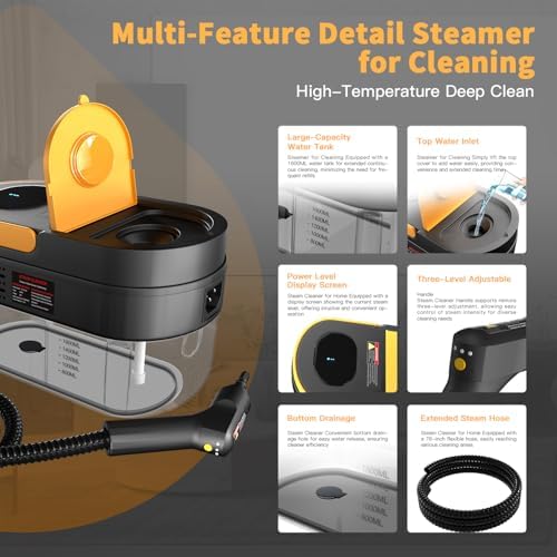 CHOWERFLY Steam Cleaner, 3 Level Adjustable Handle Control - Image 4
