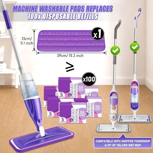 Wet Dry Mops for Floor Cleaning: Spray Mops Hardwood Floor Mop Refillable - Image 3