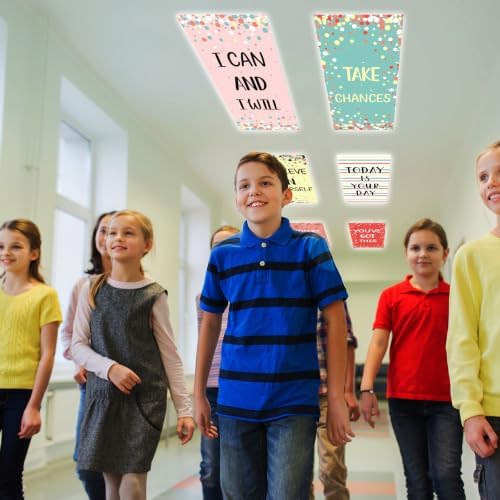 8Pcs Classroom Fluorescent Magnetic Light Covers,2x4 FT Pastel Confetti - Image 6