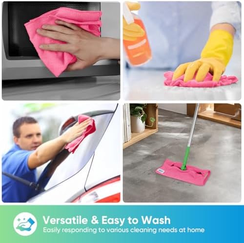 HOMEXCEL 24PK Microfiber Cleaning Cloth, Cleaning Rag for Home, 11.5x11.5in - Image 6