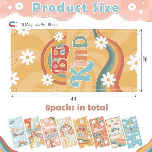 8pcs Classroom Fluorescent Magnetic Light Cover,2x4 FT Groovy - Image 2