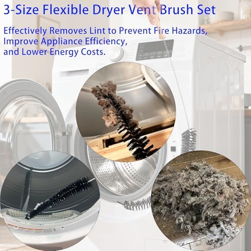 Dryer Vent Cleaner Kit, 17" 28" 47" Flexible Dryer Lint Brush, 5PCS - Image 3