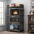 SIREDEEP Bakers Rack with Power Outlet ，4-Tier Kitchen Baker's Rack,Microwave Stand with Storage Suitable for Kitchen, Living Room, Dinning Room，Coffee Bar(Rustic Brown) by SIREDEEP