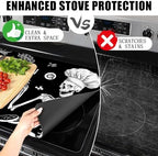 Fun Skull Stove Covers for Electric Stove, Skull Chef Stove Top Covers Black Heat Resist Gas Stove Mats Seasonal Kitchen Decor Stove Mat Chef Gift Skeleton Cooktop Protector Oven Pad for Halloween - Image 3