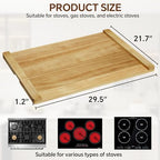 Noodle Board - Stove Top Cover for Electric, Gas, Wooden Stove - Decorative Rustic Kitchen Serving Tray, 30'' * 22'', Bright Wood - Image 2