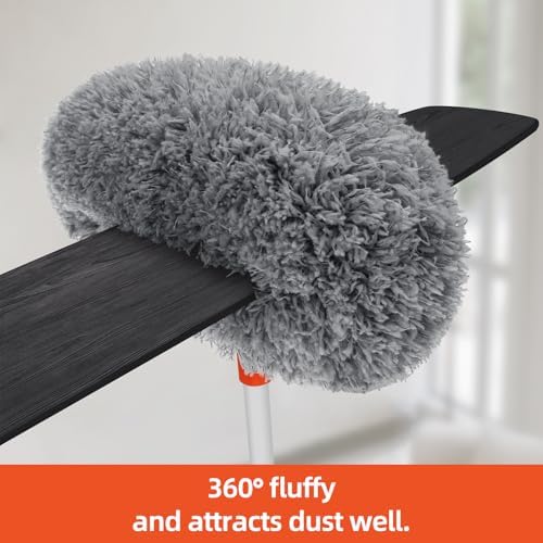 Baseboard Cleaner Tool with Handle, Extendable Long Handle Baseboard Cleaning Duster with Reusable Pads for Floorboard, Ceiling Fan Blade Cleaner Duster (Gray) - Image 3