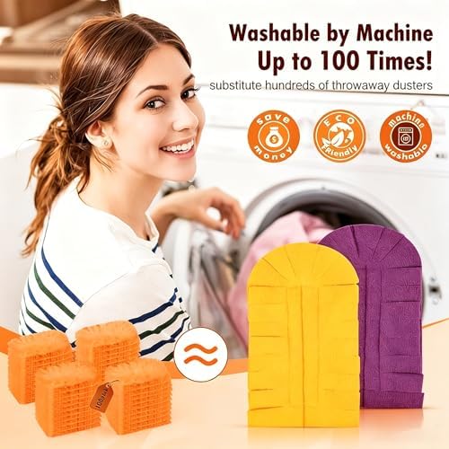Chenille Duster Replacement Heads, Reusable Chenille Microfiber Dust Duster with Removable Washable Cloth Covers, 360° Electrostatic Duster Refills for Multi-Surface Efficient Home Cleaning (6PC) - Image 2