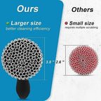 Cast Iron Scrubber,Stainless Chainmail Scrubber with Handle,Black - Image 2
