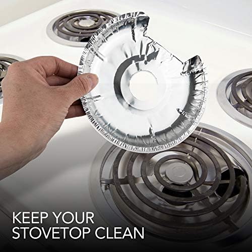 Round Electric Stove Burner Covers (50 Pack) 6 Inch and 8 Inch Disposable Stove Top Aluminum Foil Bib Liners, to Keep Kitchen Range Clean from Oil and Food Drips, Stock Your Home - Image 6