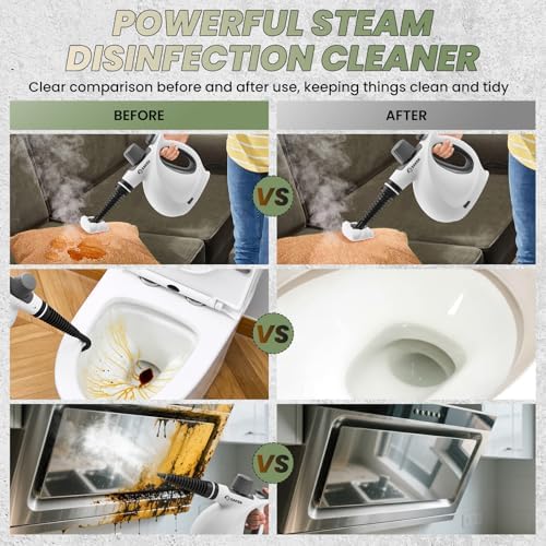 Saker Pressurized Handheld Steam Cleaner,Steam Disinfection Cleaner,Portable Steam Cleaner for Home,1050W Steam Cleaner,Quick Heating & Deep Cleaning of Floors, Cars, and Kitchen with 5 Fiber Cloths - Image 3