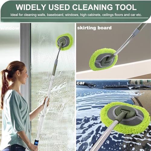 Wall Cleaner Mop Max 66’’ Long Handle, with 15°Labor-Saving Extension Pole - Image 3