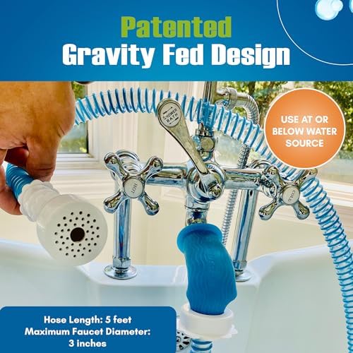 Rinseroo Slip-On Bathtub Faucet Sprayer Attachment, 5 Foot Hose - Image 4