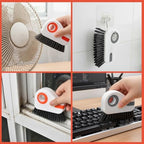 Groove Cleaning Brush 2 in 1 Grout Cleaner Tool Grip Brush, Multifunction Window Track Cleaner with Hard Bristle and Hidden Scraper Cleaning Brush for Sliding Door Track, Window(Color:4 pcs) - Image 6