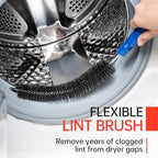 BLuesea Dryer Vent Cleaner Kit, 15-Piece Ultimate Dryer Cleaning Kit Include 50 Feet Dryer Vent Brush, Upgrade Noiseless Dryer Lint Vacuum Attachment, Lint Trap Brush, Vacuum & Dryer Adapters - Image 5