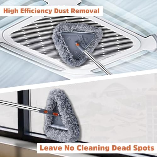 UIMO Wall Cleaner Mop with 94" Long Handle, Triangle Head Scrubber - Image 4