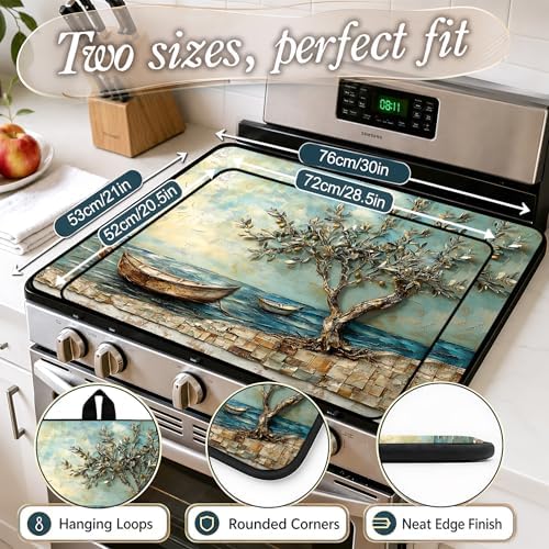 Stove Top Cover,28.5"L x 20.9"W,Heat Resistant Cooktop Protector Mat - Image 2