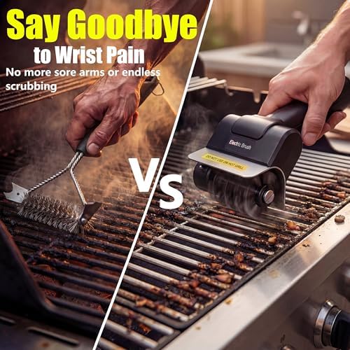 Electric BBQ Grill Brush, Cordless Grill Cleaner, Black - Image 3