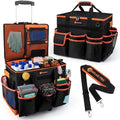 WILAXI PRO Large Rolling Cleaning Caddy with Wheels and Detachable Trolley, Extra Large Water-Resistant Cleaning Cart for Housekeepers, Cleaning Supplies Organizer with Multi-Pockets Tools Storage by WILAXI+PRO