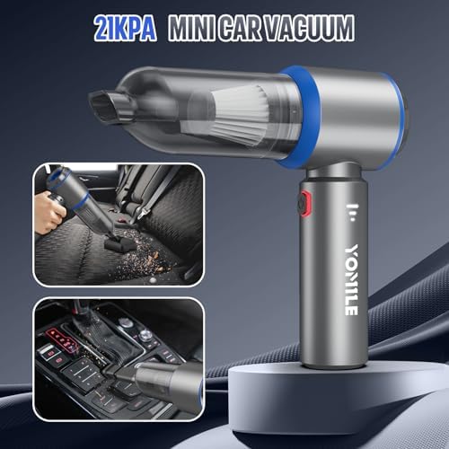 Compressed air Duster, Yomile 2 in 1 180000RPM Cordless Air Duster with Mini Car Vacuum, 9000mAh Battery Dust Blower for Keyboard Cleaner,Rechargeable Air Blower AIC Can for Office Computers - Image 3