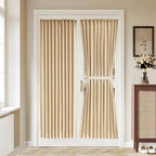 Vatge Self-Adhesive French Door Curtains - No Drill Rodless Blackout Panels for Sliding Glass Doors, 1 Panel, W36 x L72, Beige by Vatge