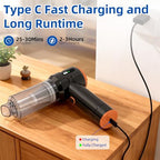 Sycoodeal Handheld Car Vacuum Cleaner, 25000PA Strong Cyclonic Suction Portable Mini Vacuum Cordless with Digital Display Lightweight Handheld for Pet Hair, Car, Home, Office, Kitchen(Orange) - Image 5