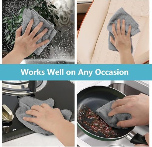HOMEXCEL 50PK Microfiber Cleaning Cloth, Cleaning Rag for Home, 11.5x11.5in - Image 5