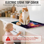 Stove Top Cover for Electric Stove,Glass Stove Top Cover, Heat Resistant Glass Cooktop Cover, Stovetop Protector, Kitchen Decor, Dish Drying Mats Cover for Ceramic Washer Top 28.5x20.5 inch - Image 3