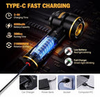 5-in-1 Cordless Car Vacuum & Air Duster, 18000Pa Powerful Suction, Portable Handheld Vacuum with Blower & Inflator Modes, USB-C Rechargeable with Multi Nozzles & Pet Hair Removal Glove (Black) - Image 7